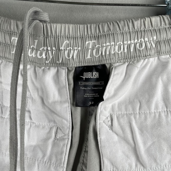 Publish Brand Two Tone Jogger Pants Grey Stretch White Elastic Drawstring Men 32 - Picture 6 of 9